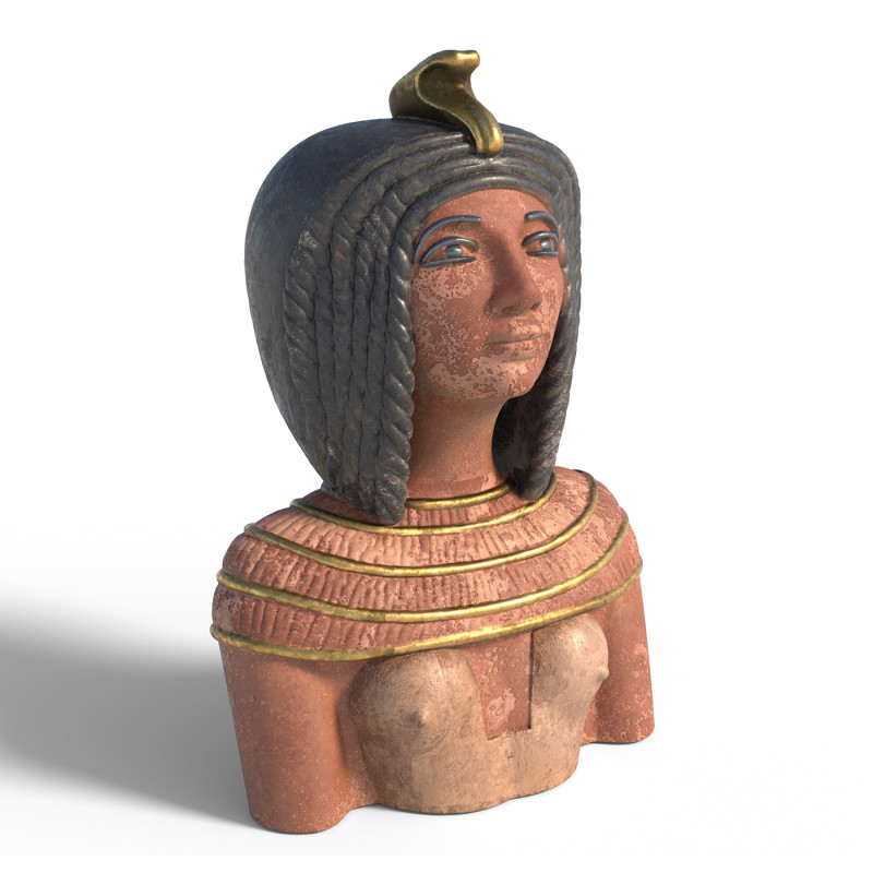 Queen kiya bust 3D Model .c4d .max .obj .3ds .fbx .stl .blend 