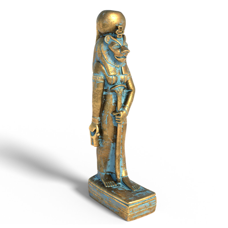 Sekhmet statue 3D Model .c4d .max .obj .3ds .fbx .stl .blend 