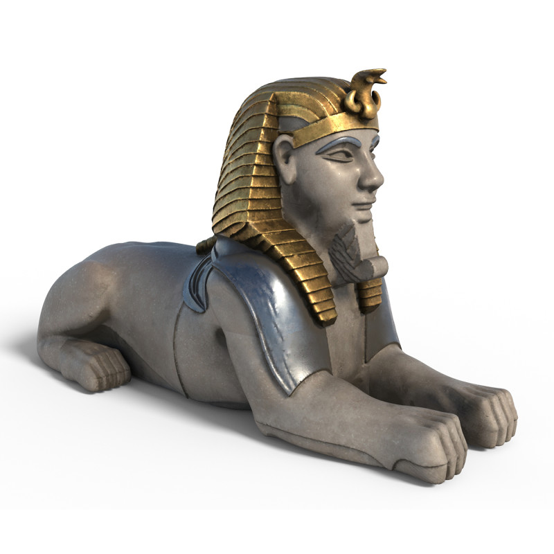 Sphinx statue 3D Model .c4d .max .obj .3ds .fbx .stl .blend 