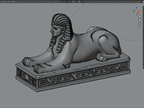 Sphinx statue 3 3D Model