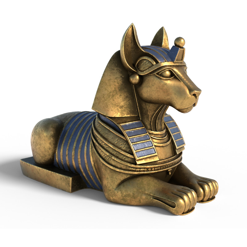 Sphinx statue 4 Model 3D .c4d .max .obj .3ds .fbx .stl .blend 
