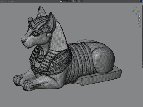 Sphinx statue 4 Model 3D