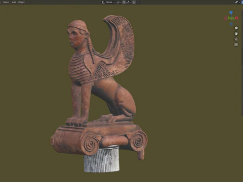Sphinx statue 5 3D Model