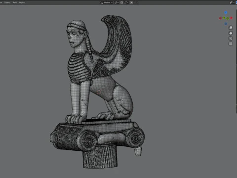 Sphinx statue 5 3D Model