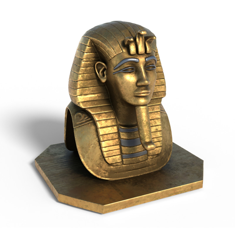 Tutankhamun bust Model 3D .c4d .max .obj .3ds .fbx .stl .blend 