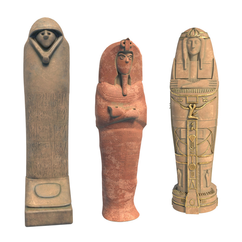 Coffin Collection 3D 모델 .c4d .max .obj .3ds .fbx .stl .blend 