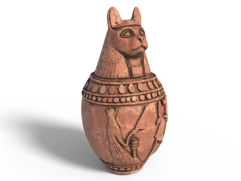 Egyptian jar collection 3D Model