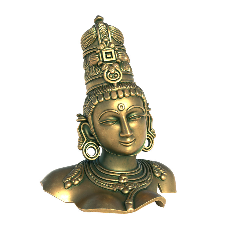 Asian goddesses Parvati bust Model 3D .c4d .max .obj .3ds .fbx .stl .blend 