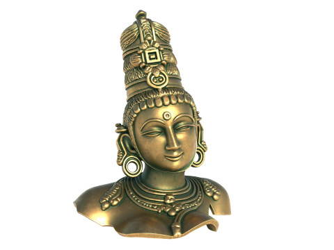 Asian goddesses Parvati bust Model 3D