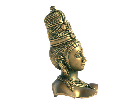 Asian goddesses Parvati bust Model 3D