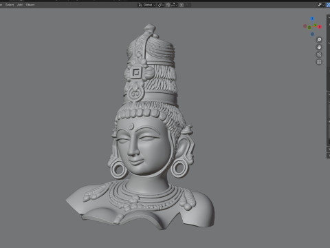 Asian goddesses Parvati bust Model 3D
