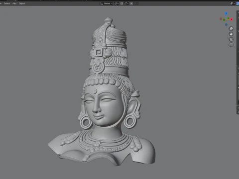 Asian goddesses Parvati bust 3D Model