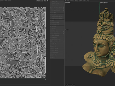 Asian goddesses Parvati bust Model 3D