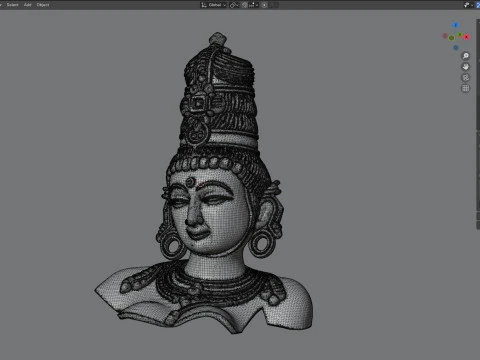 Asian goddesses Parvati bust 3D Model
