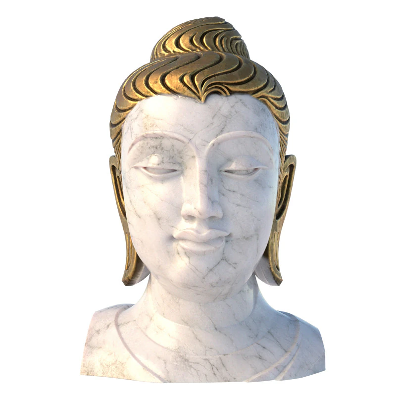 Budha Head bust 3D Model .c4d .max .obj .3ds .fbx .stl .blend 