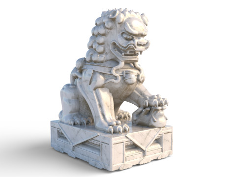 Chinese lion statue 3D Model