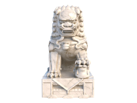 Chinese lion statue 3D Model