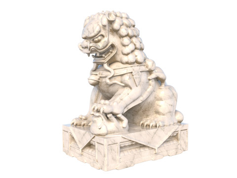 Chinese lion statue 3D Model