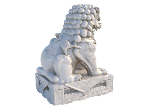 Chinese lion statue 3D Model
