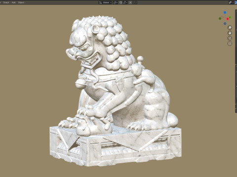 Chinese lion statue 3D Model