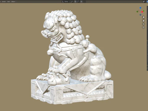 Chinese lion statue 3D Model