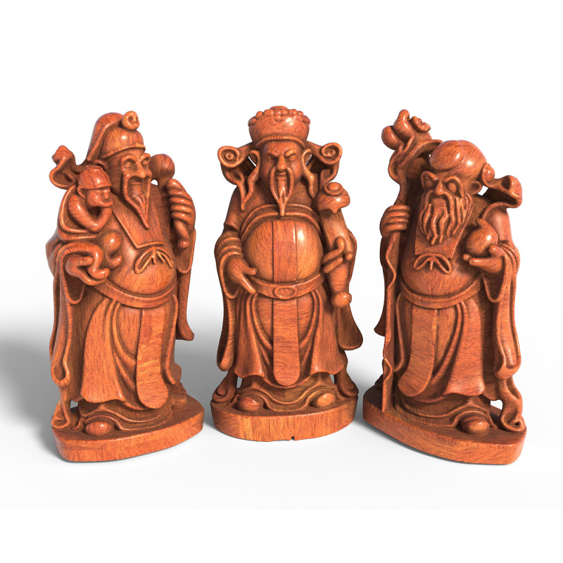 Fu Lu Shou 3D Modell .c4d .max .obj .3ds .fbx .stl .blend 