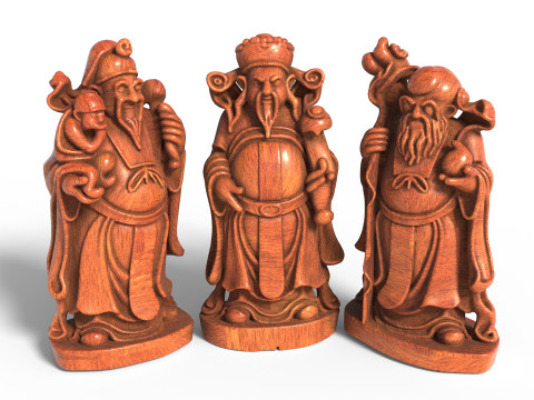 Fu Lu Shou 3D Model
