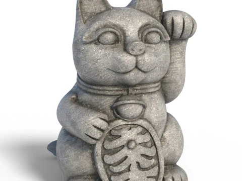 Şanslı kedi heykeli 3D Model