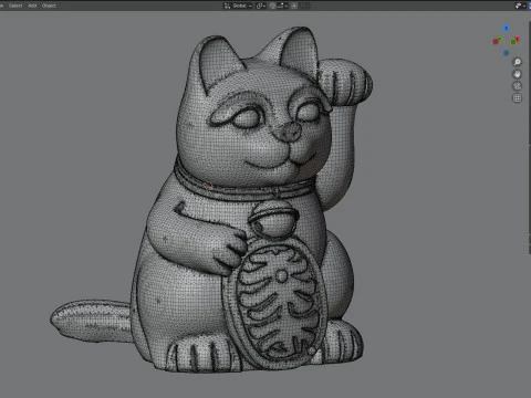 Şanslı kedi heykeli 3D Model