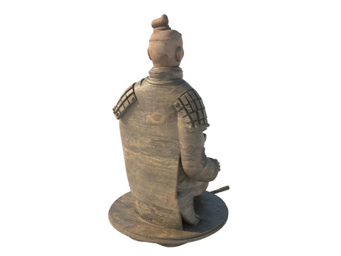 병마용 궁수 전사 동상 3D 모델