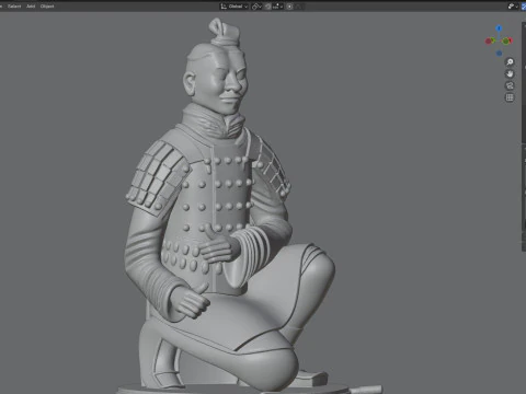 Terracotta Archer Warrior statue 3D Model