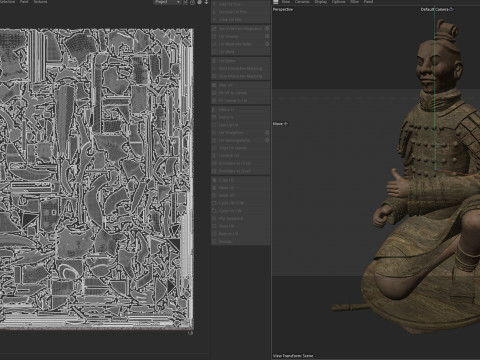 병마용 궁수 전사 동상 3D 모델