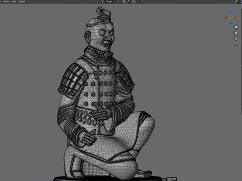 병마용 궁수 전사 동상 3D 모델