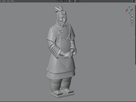 Terracotta warrior statue 3D Model