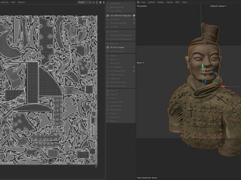 전사 흉상 3D 모델