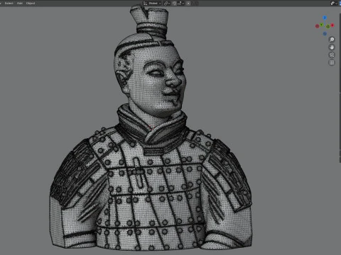 전사 흉상 3D 모델