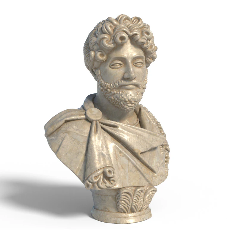Marcus Aurelius bust 3D Model .c4d .max .obj .3ds .fbx .stl .blend 