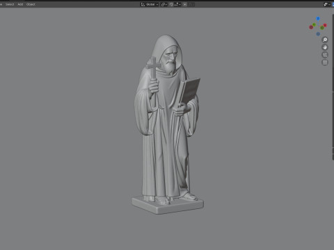 Saint Benedict statue 3D Modell