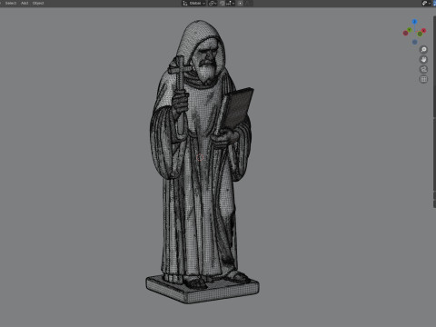 Saint Benedict statue 3D Modell