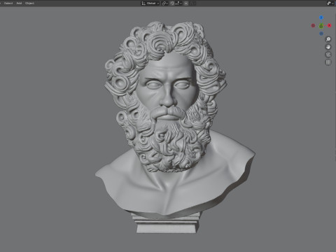 Zues head bust 3D Модель