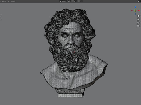 Zues head bust 3D Модель