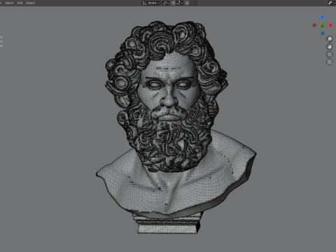 Zeus'un kafa b&uuml;st&uuml; 3D Model