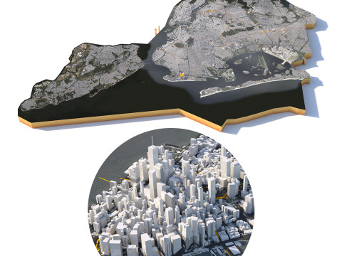 New York Terrain city USA 3D Model