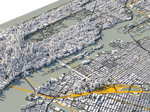 न्यूयॉर्क टेरेन शहर यूएसए 3D मॉडल