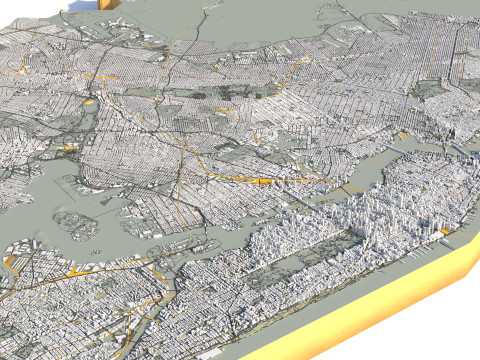 न्यूयॉर्क टेरेन शहर यूएसए 3D मॉडल
