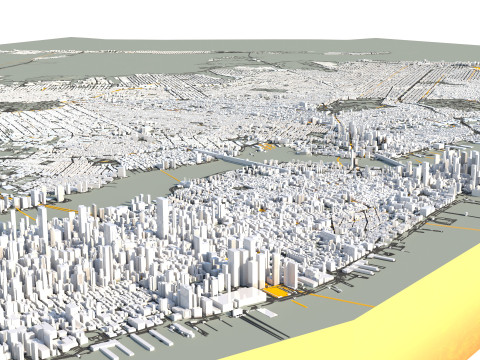 न्यूयॉर्क टेरेन शहर यूएसए 3D मॉडल