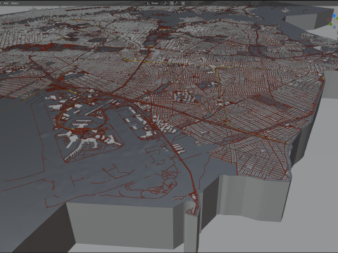 न्यूयॉर्क टेरेन शहर यूएसए 3D मॉडल