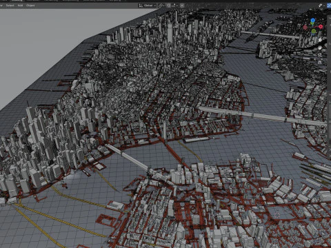 New York Terrain city USA 3D Model