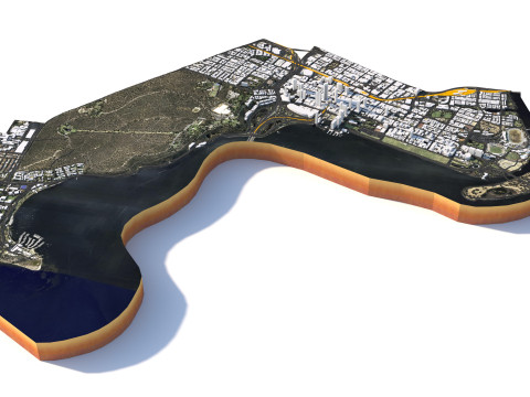 Perth Terrain city Australia Modelo 3D