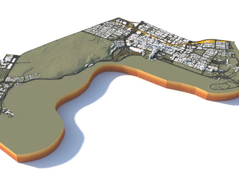 Perth Terrain city Australia 3D Model